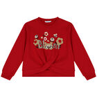 Girls Red & Beige Tulle Skirt Set, 2, hi-res